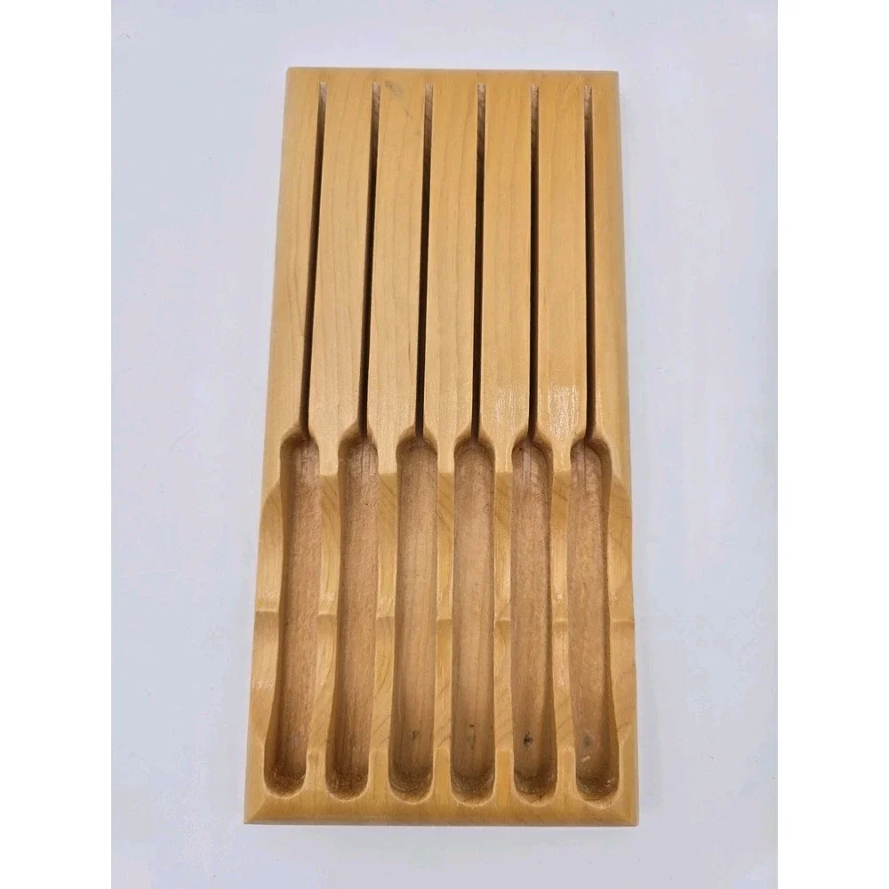 Vintage Kutmaster Steak Knives Set Of 6 Wooden Holder W/box Candlelight 1 AS-IS